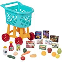 Battat- Carrito de la compra con accesorios de comida – Juego de imaginación – Para niños de 3+ años (23 Piezas)- Color…